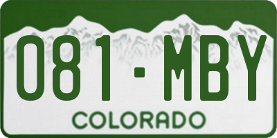 CO license plate 081MBY