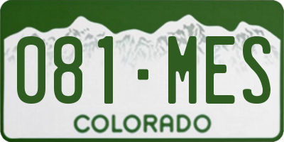 CO license plate 081MES
