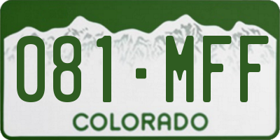 CO license plate 081MFF