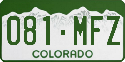 CO license plate 081MFZ