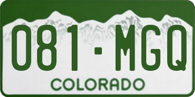 CO license plate 081MGQ