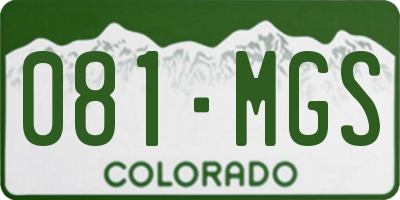 CO license plate 081MGS