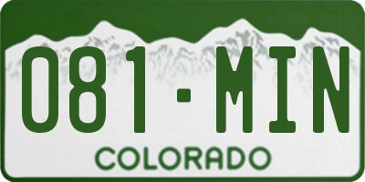 CO license plate 081MIN