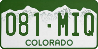 CO license plate 081MIQ
