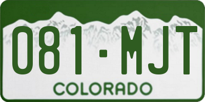CO license plate 081MJT