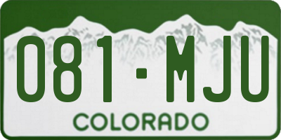 CO license plate 081MJU