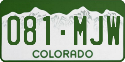 CO license plate 081MJW