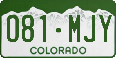 CO license plate 081MJY