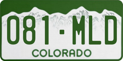 CO license plate 081MLD