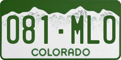 CO license plate 081MLO