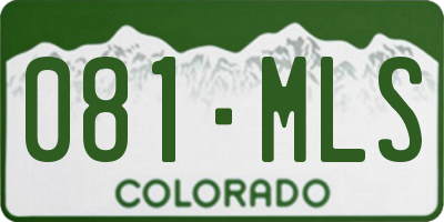 CO license plate 081MLS