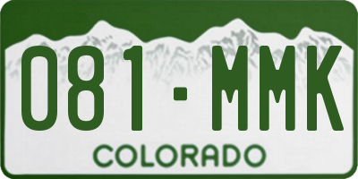 CO license plate 081MMK