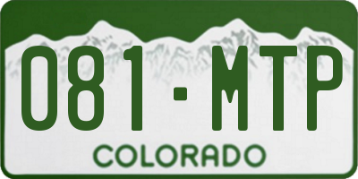 CO license plate 081MTP