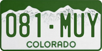 CO license plate 081MUY