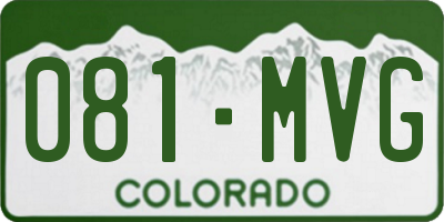 CO license plate 081MVG