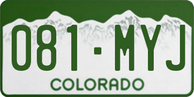 CO license plate 081MYJ