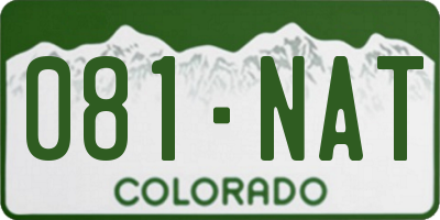 CO license plate 081NAT