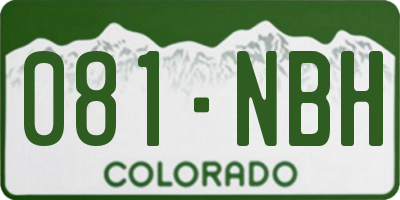 CO license plate 081NBH
