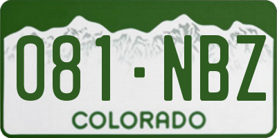 CO license plate 081NBZ