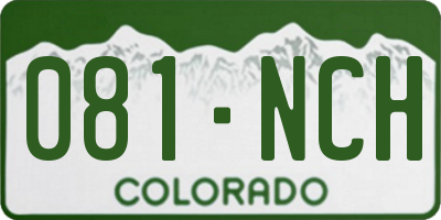 CO license plate 081NCH