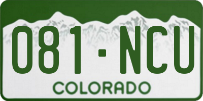 CO license plate 081NCU
