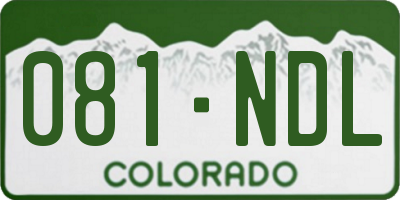 CO license plate 081NDL