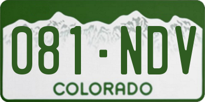 CO license plate 081NDV