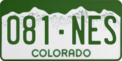 CO license plate 081NES