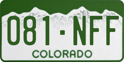 CO license plate 081NFF