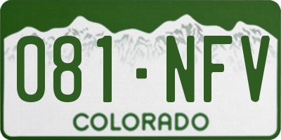 CO license plate 081NFV