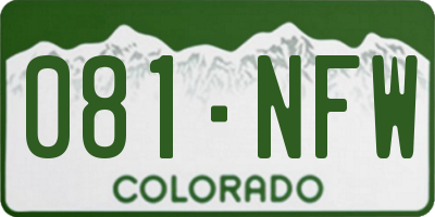 CO license plate 081NFW