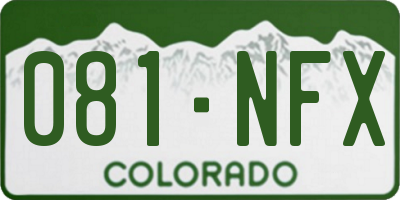 CO license plate 081NFX