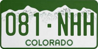 CO license plate 081NHH
