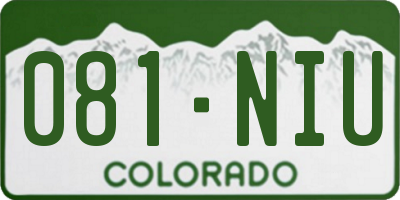 CO license plate 081NIU