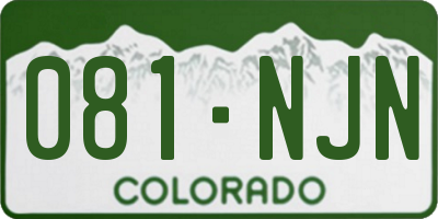 CO license plate 081NJN