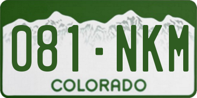 CO license plate 081NKM