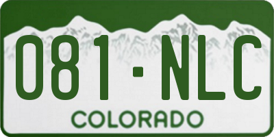 CO license plate 081NLC