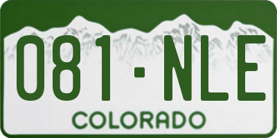 CO license plate 081NLE