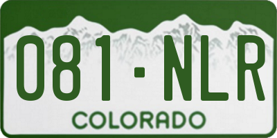 CO license plate 081NLR