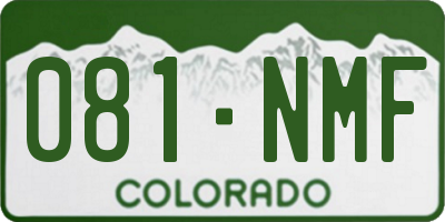 CO license plate 081NMF
