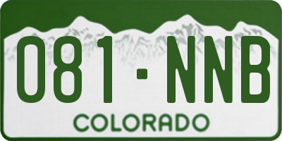 CO license plate 081NNB