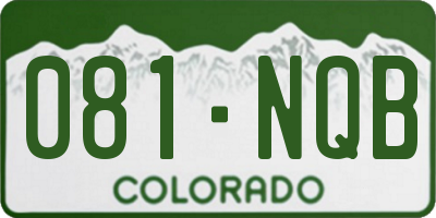 CO license plate 081NQB