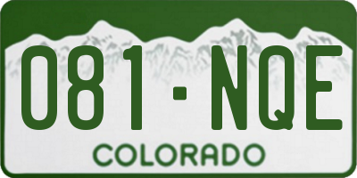 CO license plate 081NQE