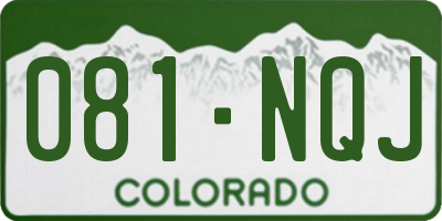 CO license plate 081NQJ