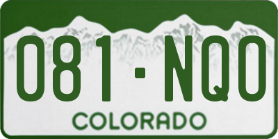 CO license plate 081NQO