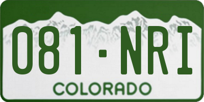 CO license plate 081NRI