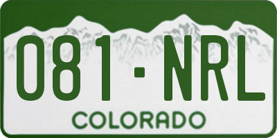 CO license plate 081NRL