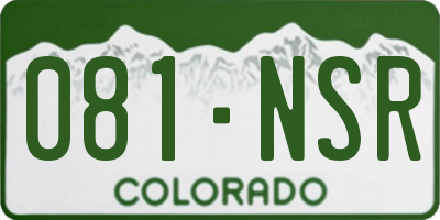 CO license plate 081NSR