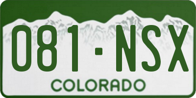 CO license plate 081NSX