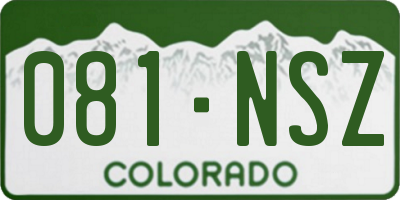CO license plate 081NSZ